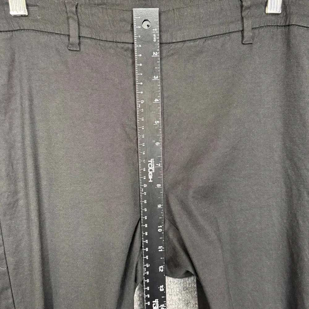 J Jill Pants Womens‎ 10 Tall Black Linen Blend Stretch Straight Leg Crop Beach
